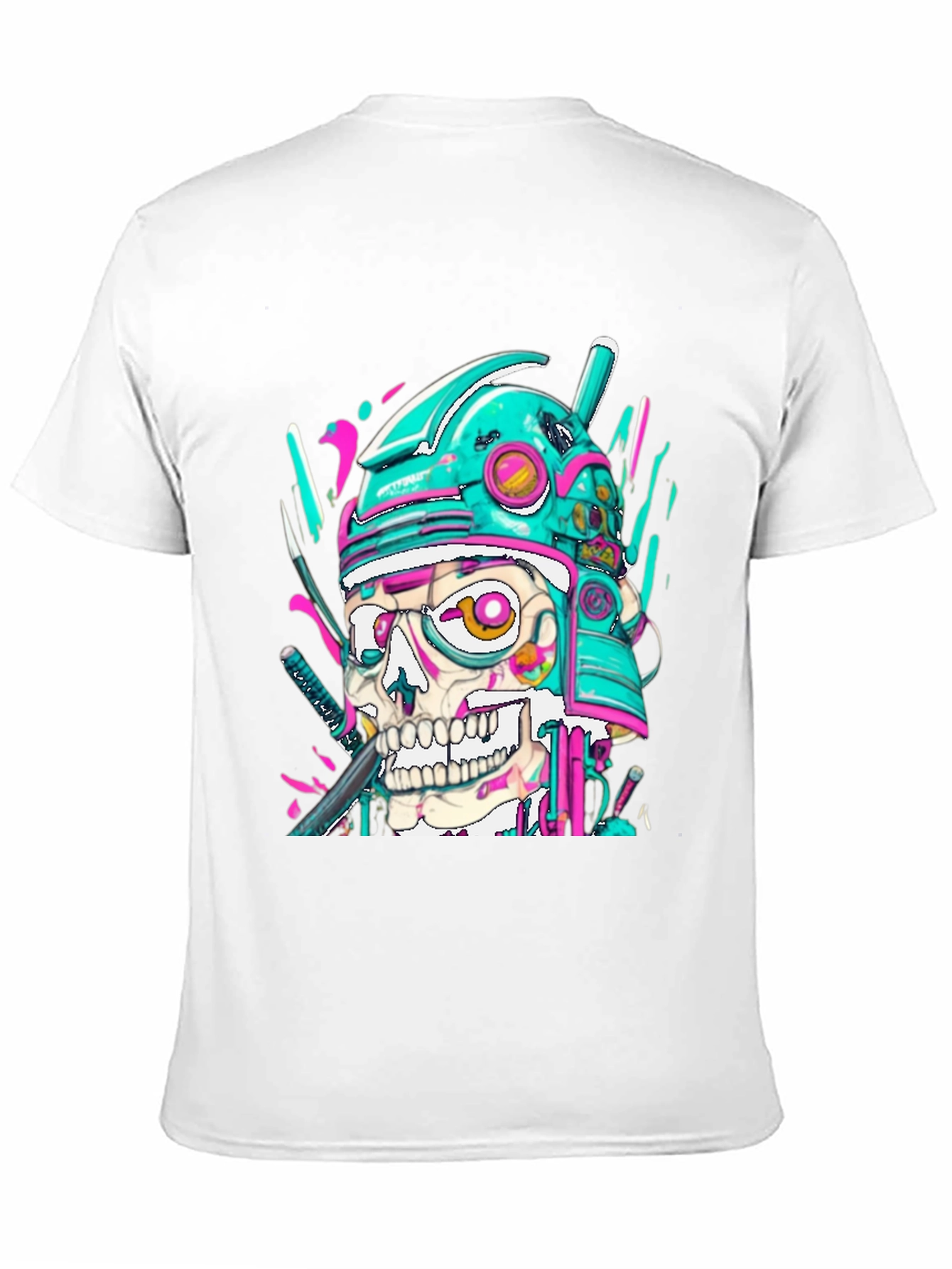 Cyber Samurai Skull Graphic Tee