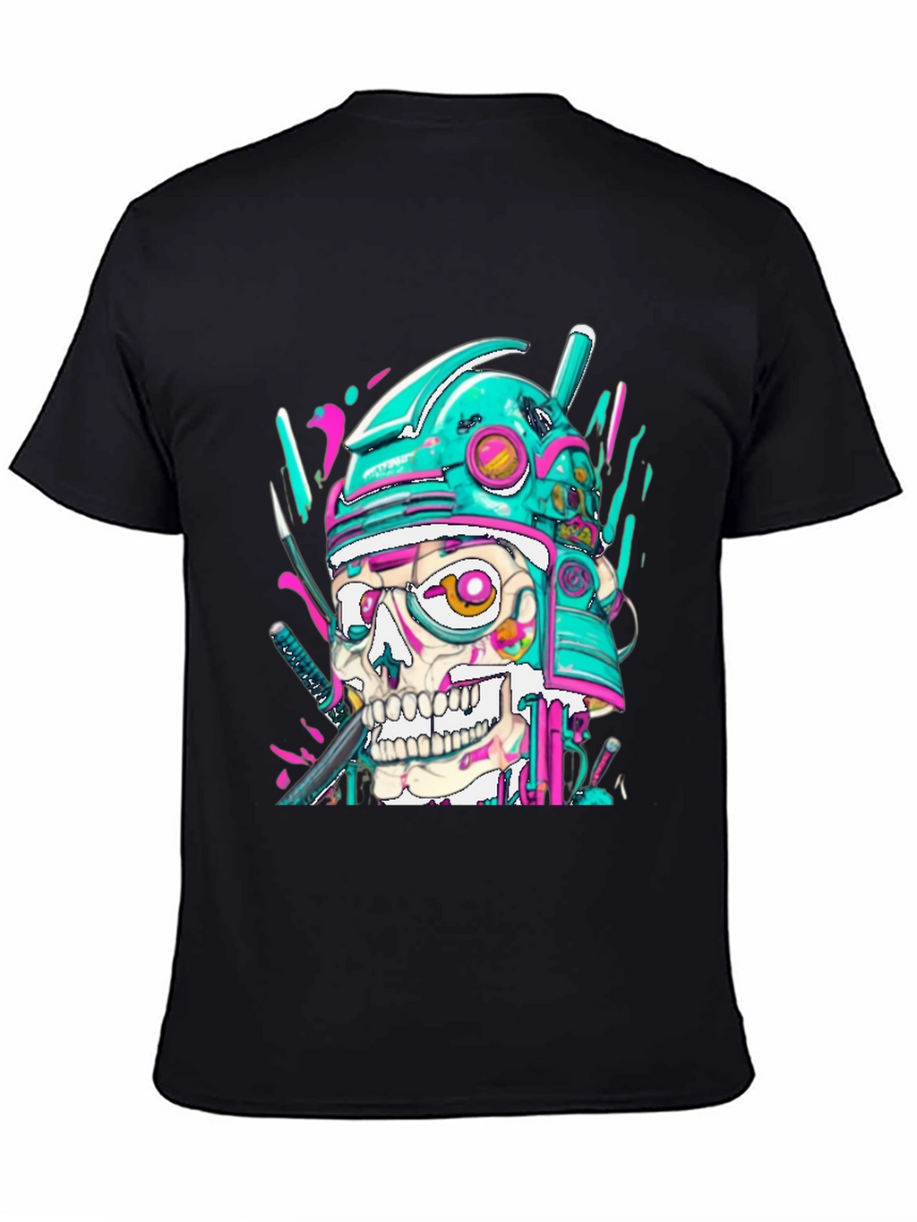 Cyber Samurai Skull Graphic Tee
