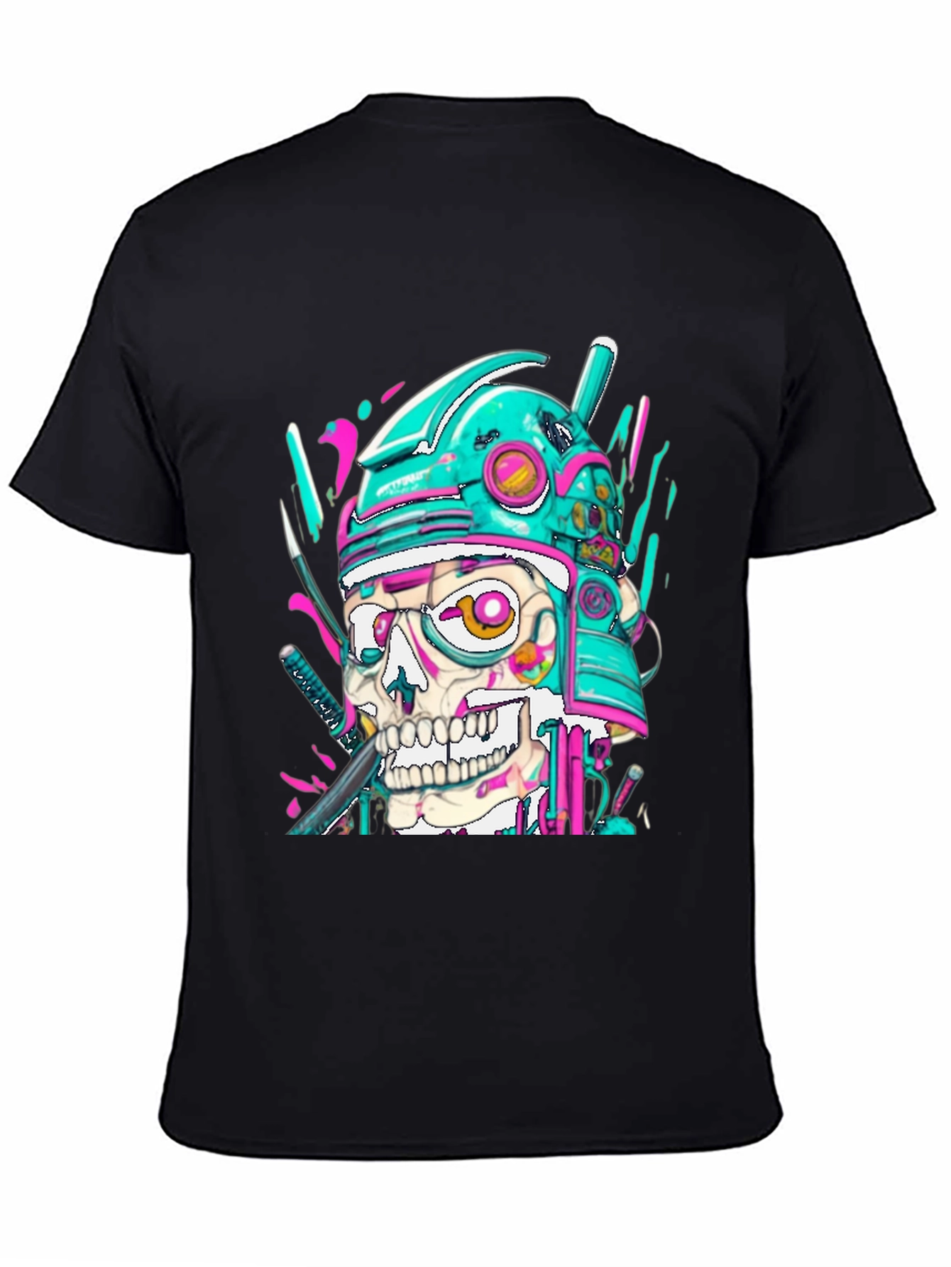 Cyber Samurai Skull Graphic Tee