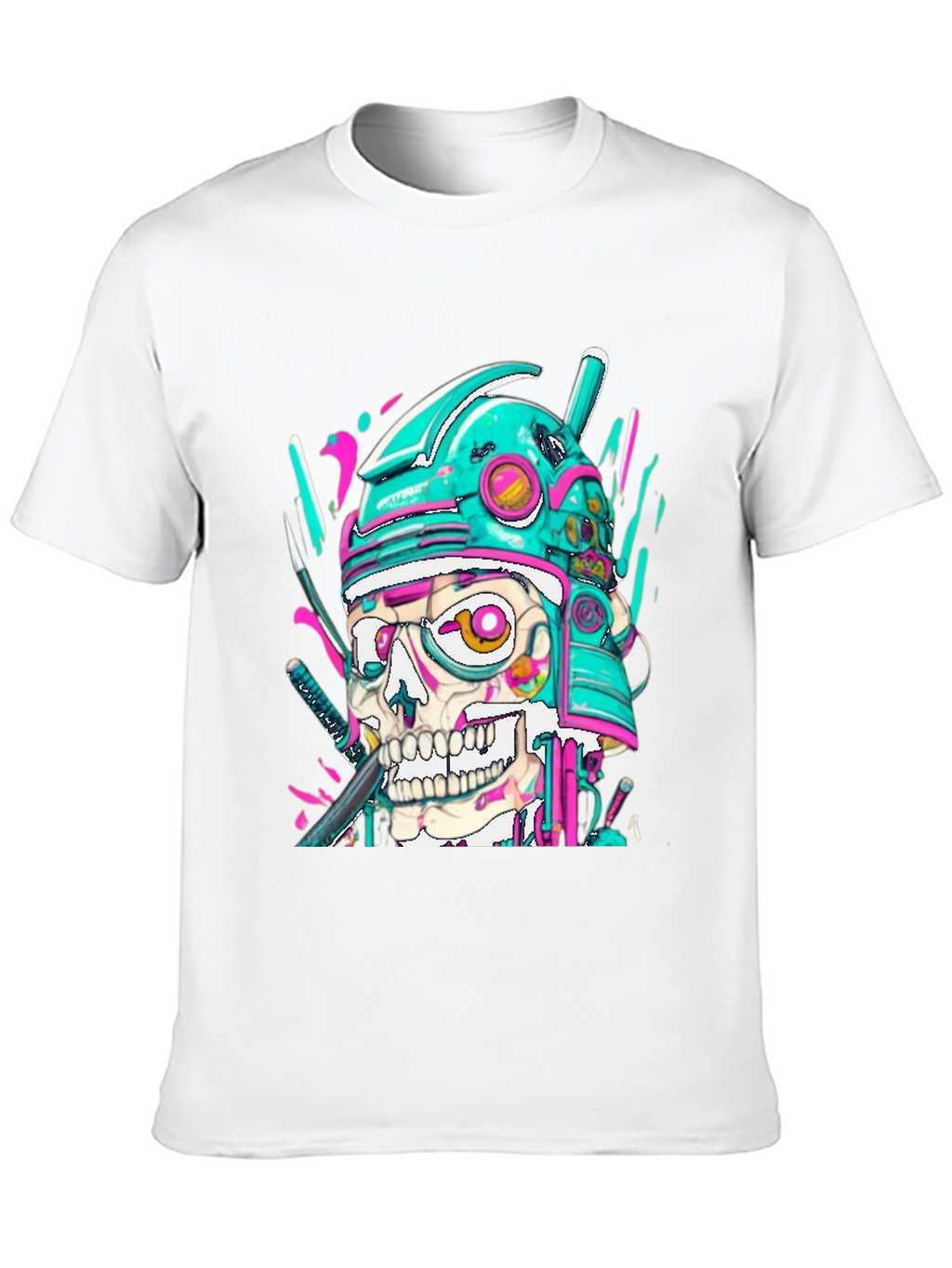 Cyber Samurai Skull Graphic Tee