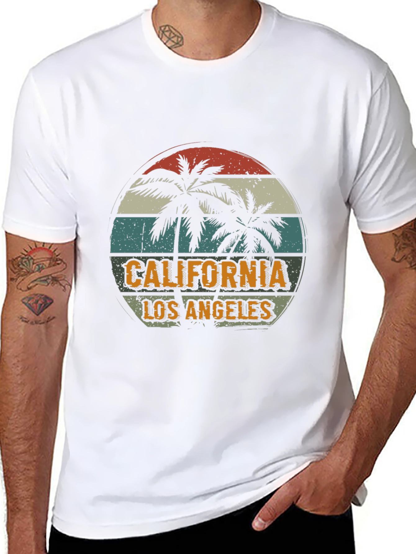 California Los Angeles Palm Tree Graphic T-Shirt