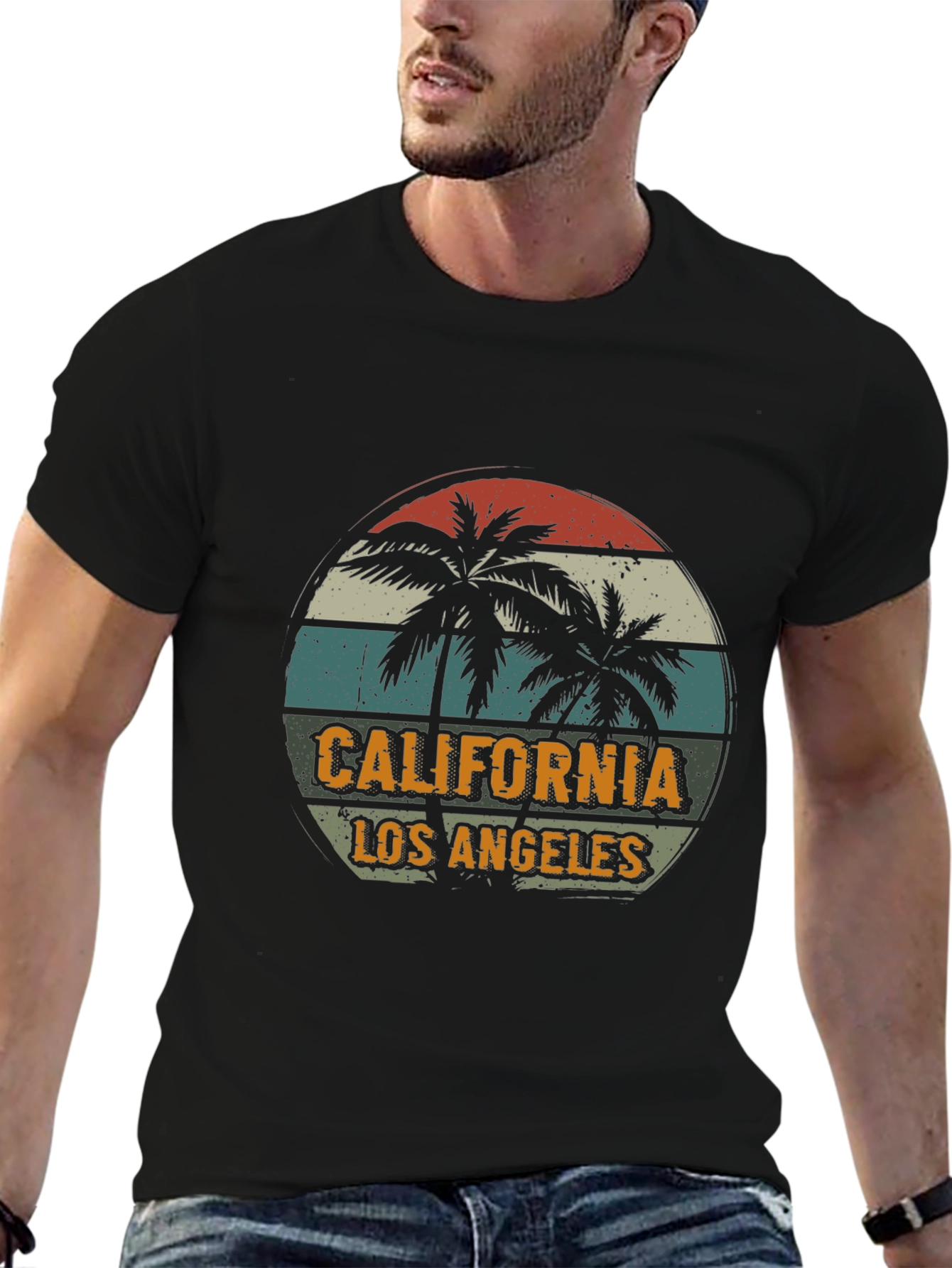 California Los Angeles Palm Tree Graphic T-Shirt