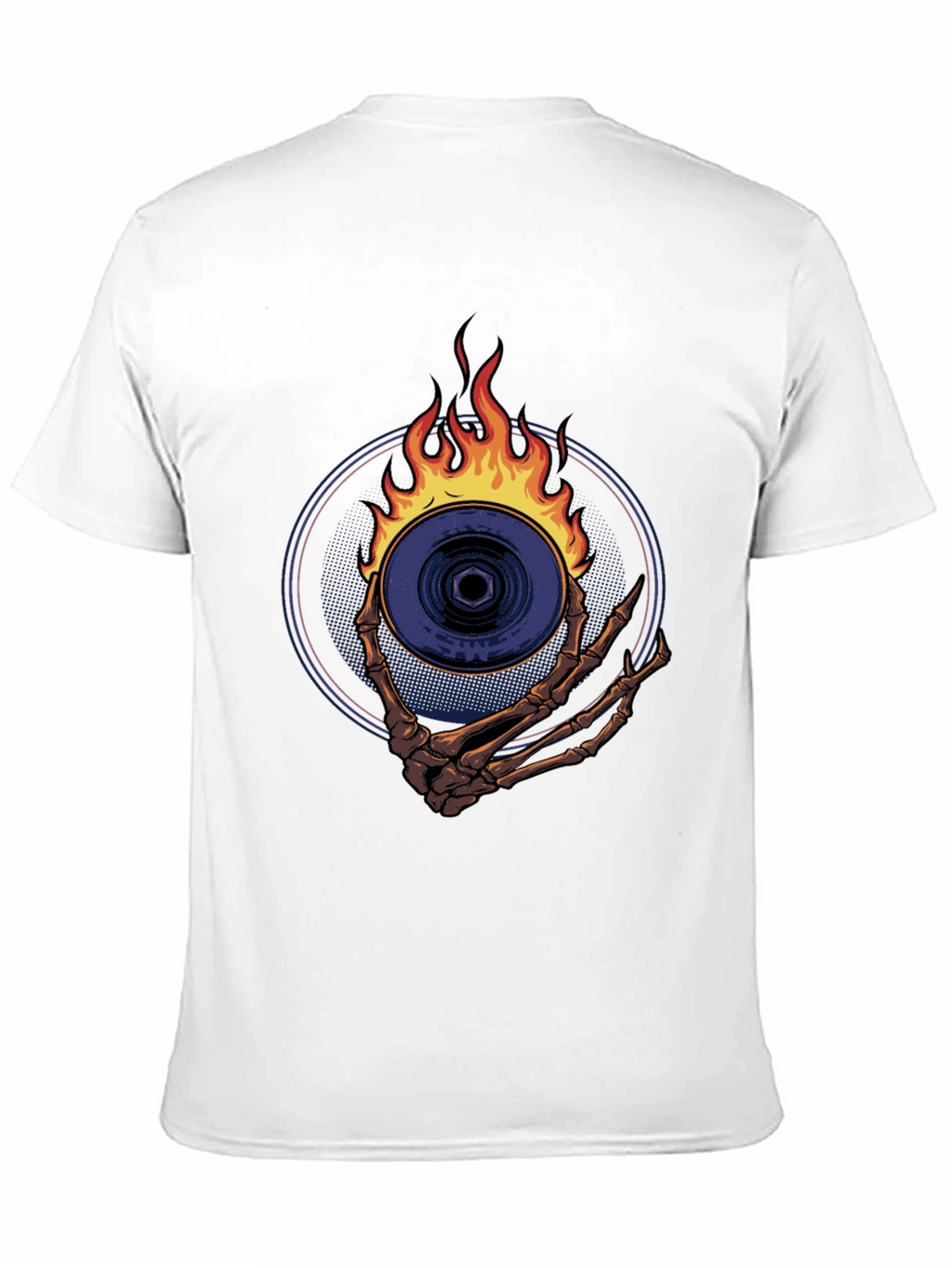 Skeleton Hand Fire Disc T-Shirt