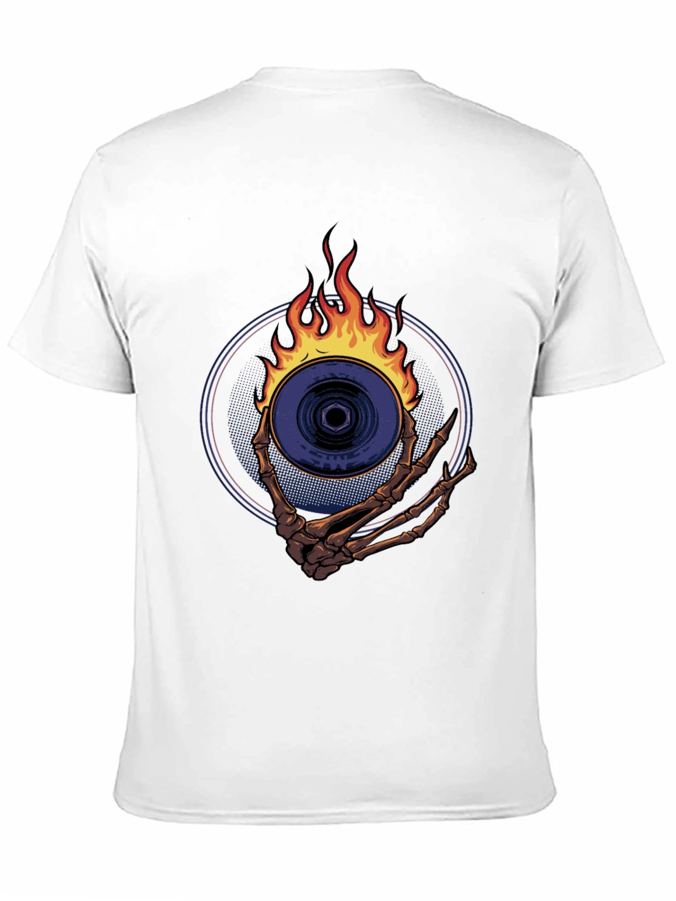 Skeleton Hand Fire Disc T-Shirt