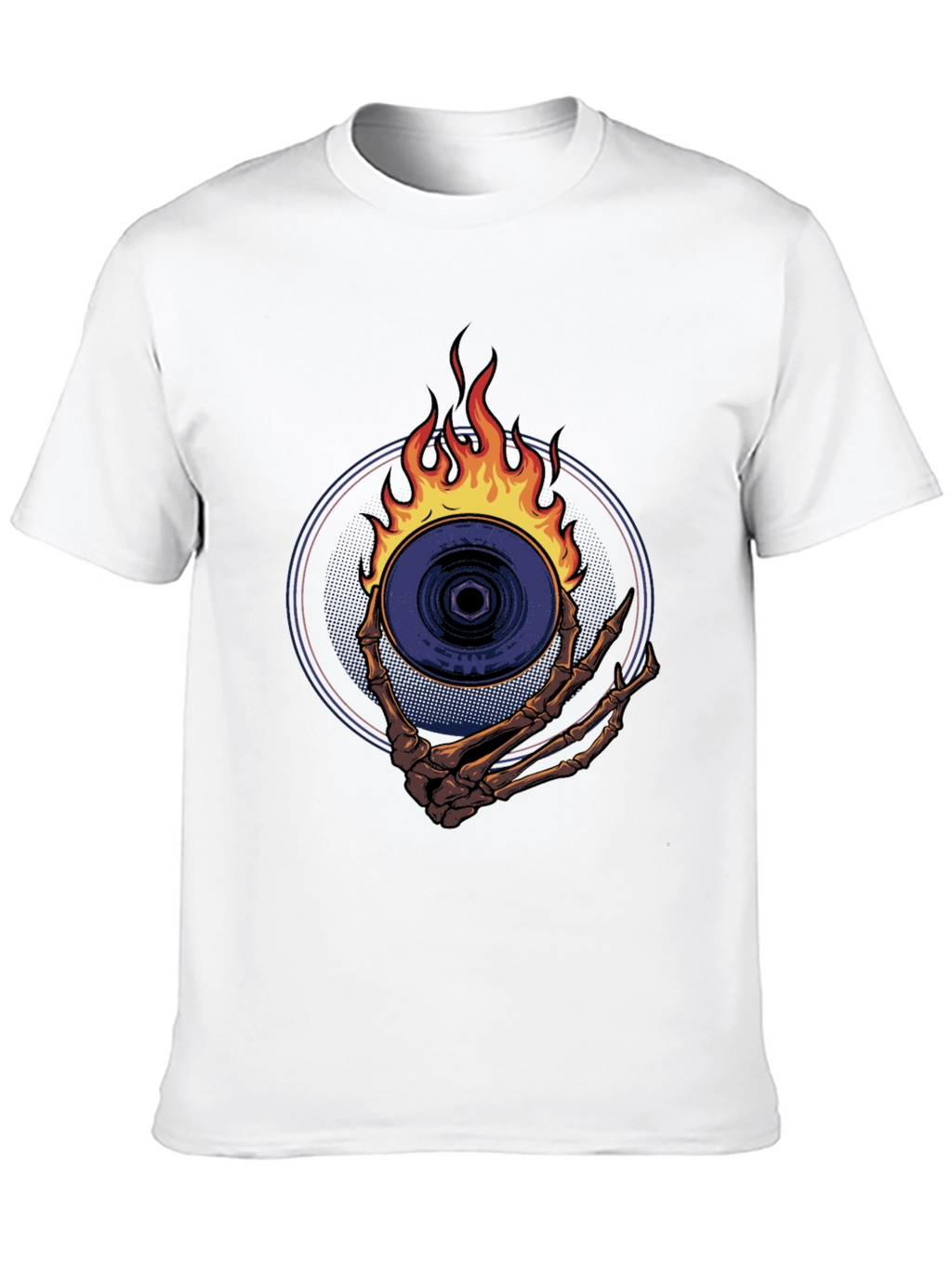 Skeleton Hand Fire Disc T-Shirt