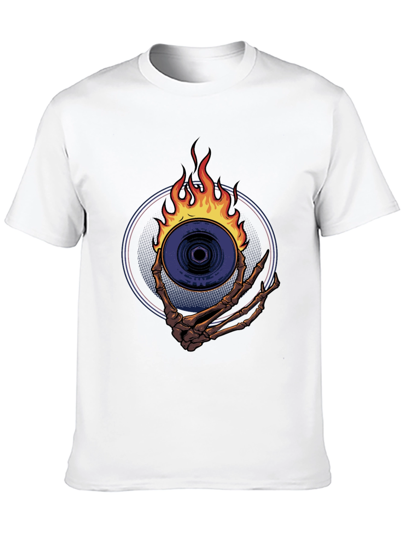 Skeleton Hand Fire Disc T-Shirt