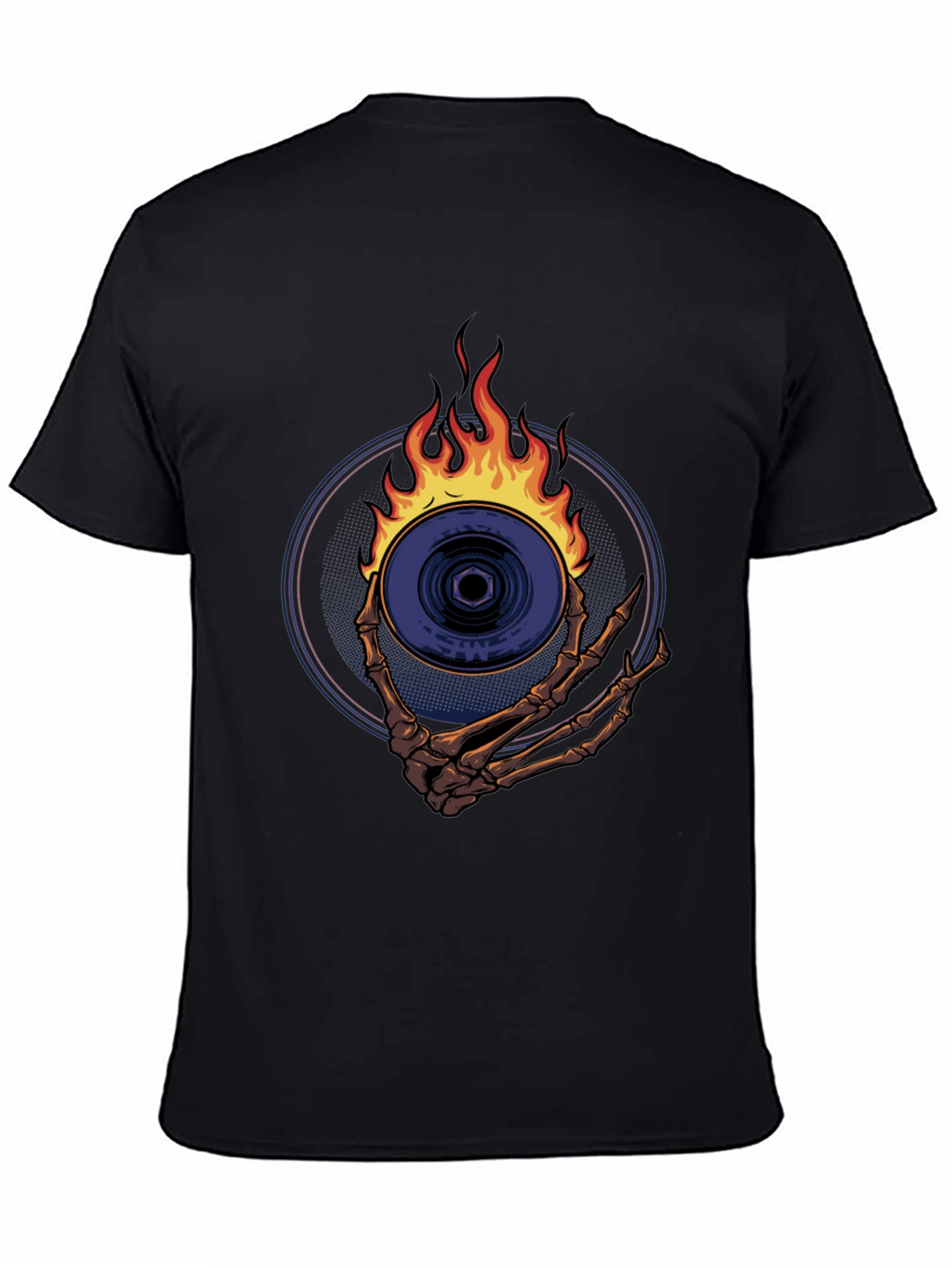 Skeleton Hand Fire Disc T-Shirt