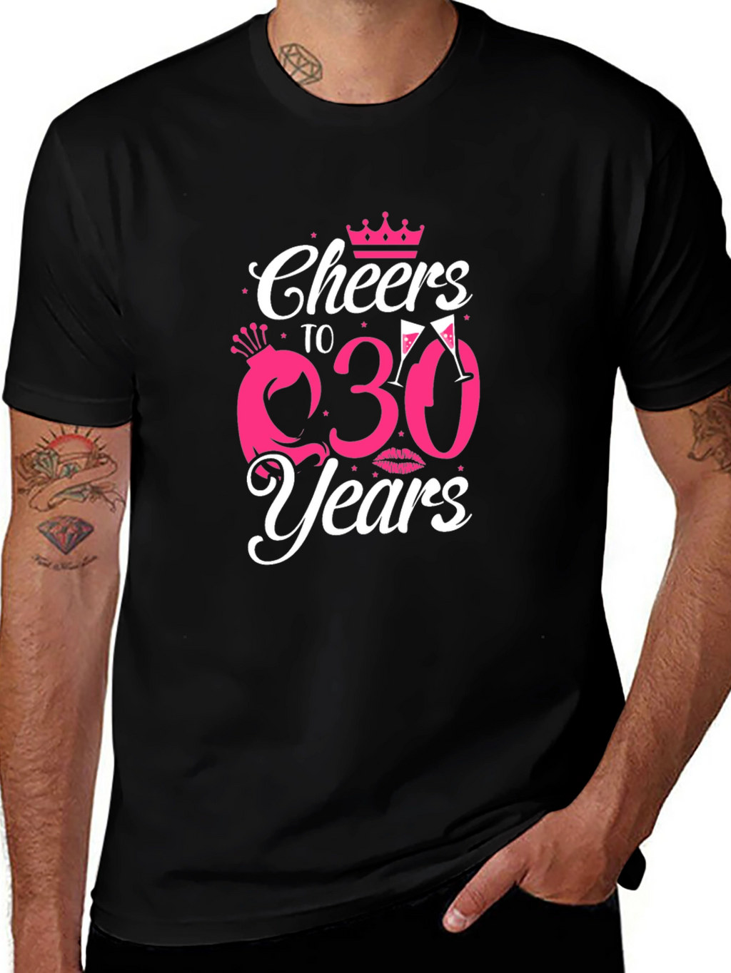 Cheers to 30 Years Black Graphic Tee