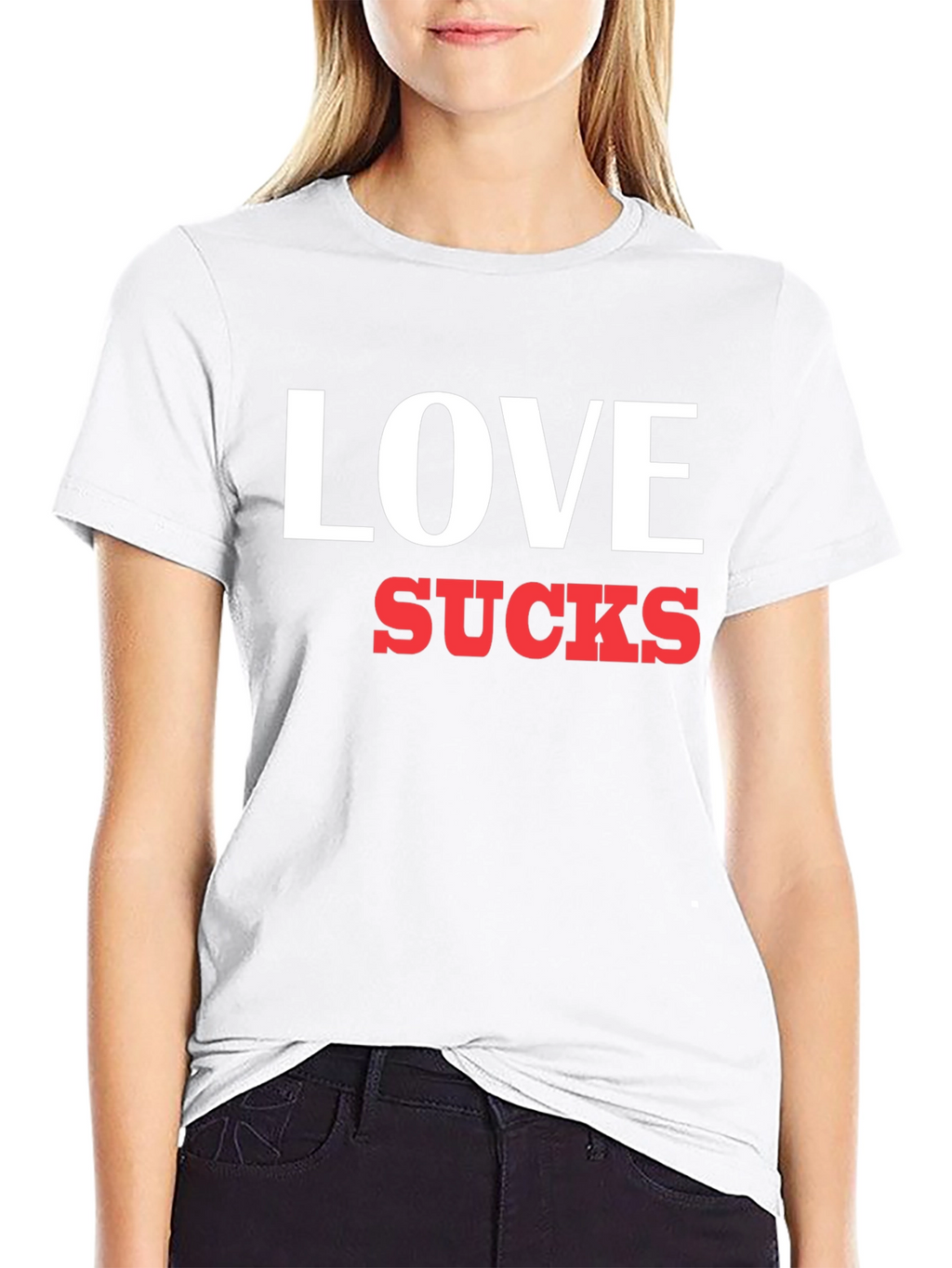 Love Sucks Graphic Tee - Black Crewneck T-Shirt