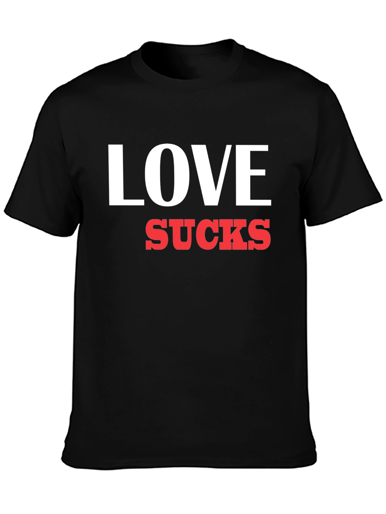 Love Sucks Graphic Tee - Black Crewneck T-Shirt