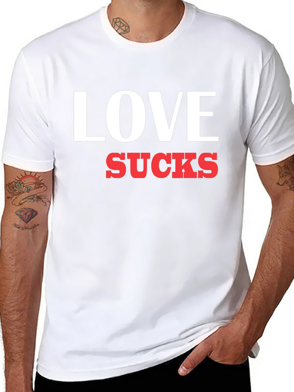 Love Sucks Graphic Tee - Black Crewneck T-Shirt