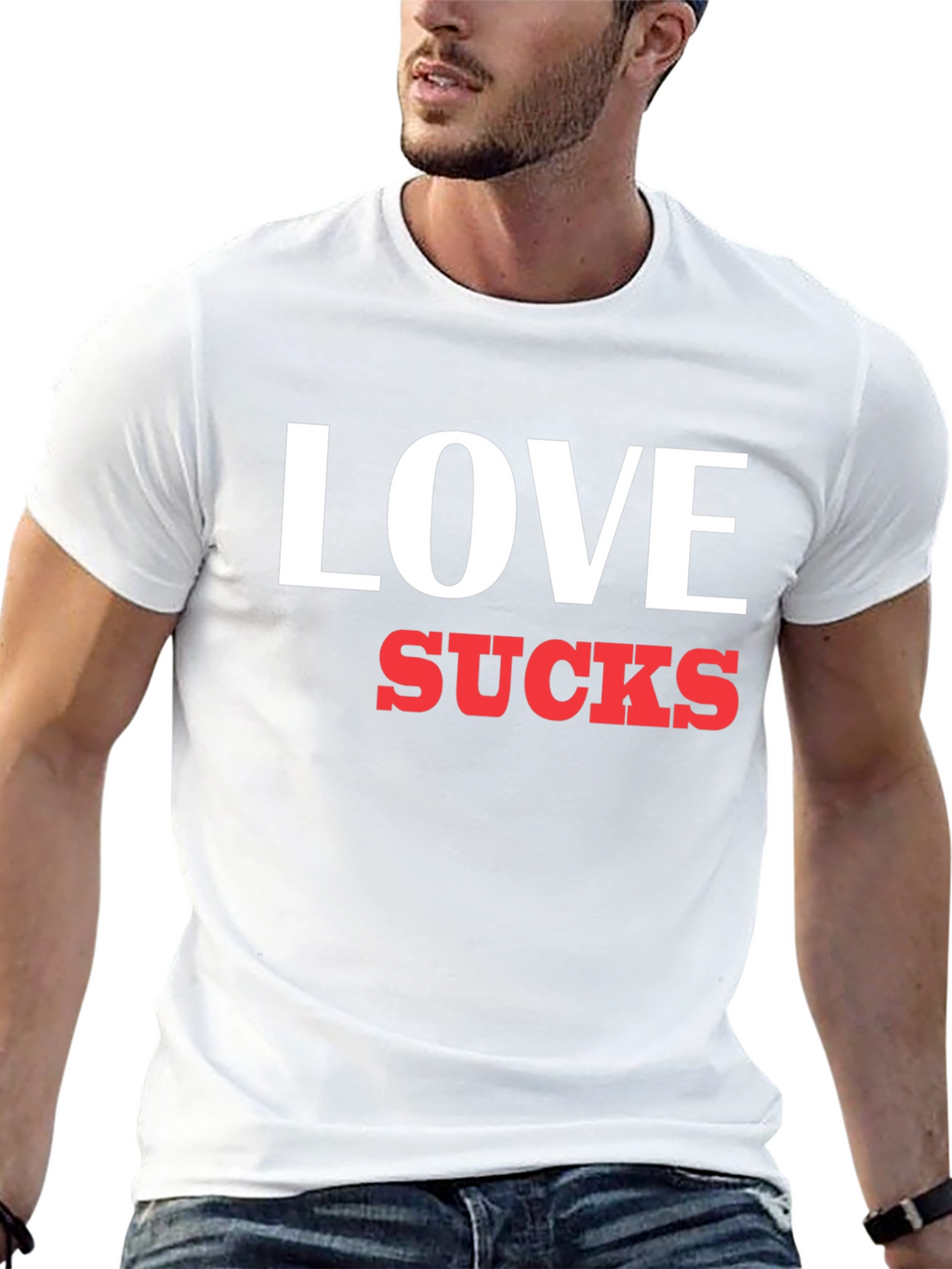 Love Sucks Graphic Tee - Black Crewneck T-Shirt