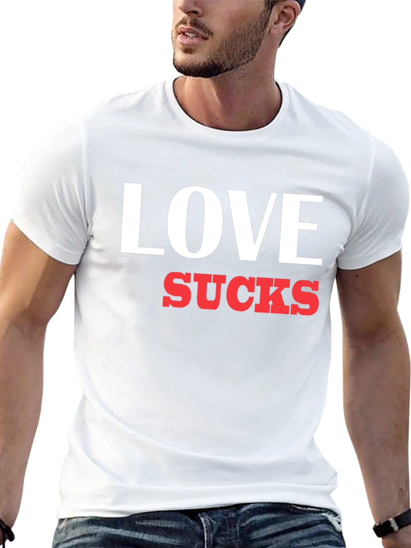 Love Sucks Graphic Tee - Black Crewneck T-Shirt