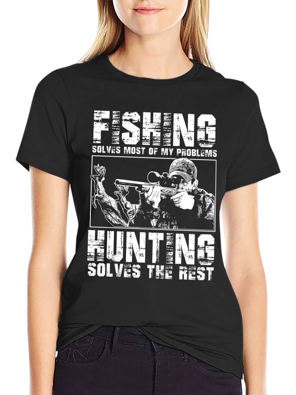 Fishing and Hunting T-Shirt - Solves My Problems