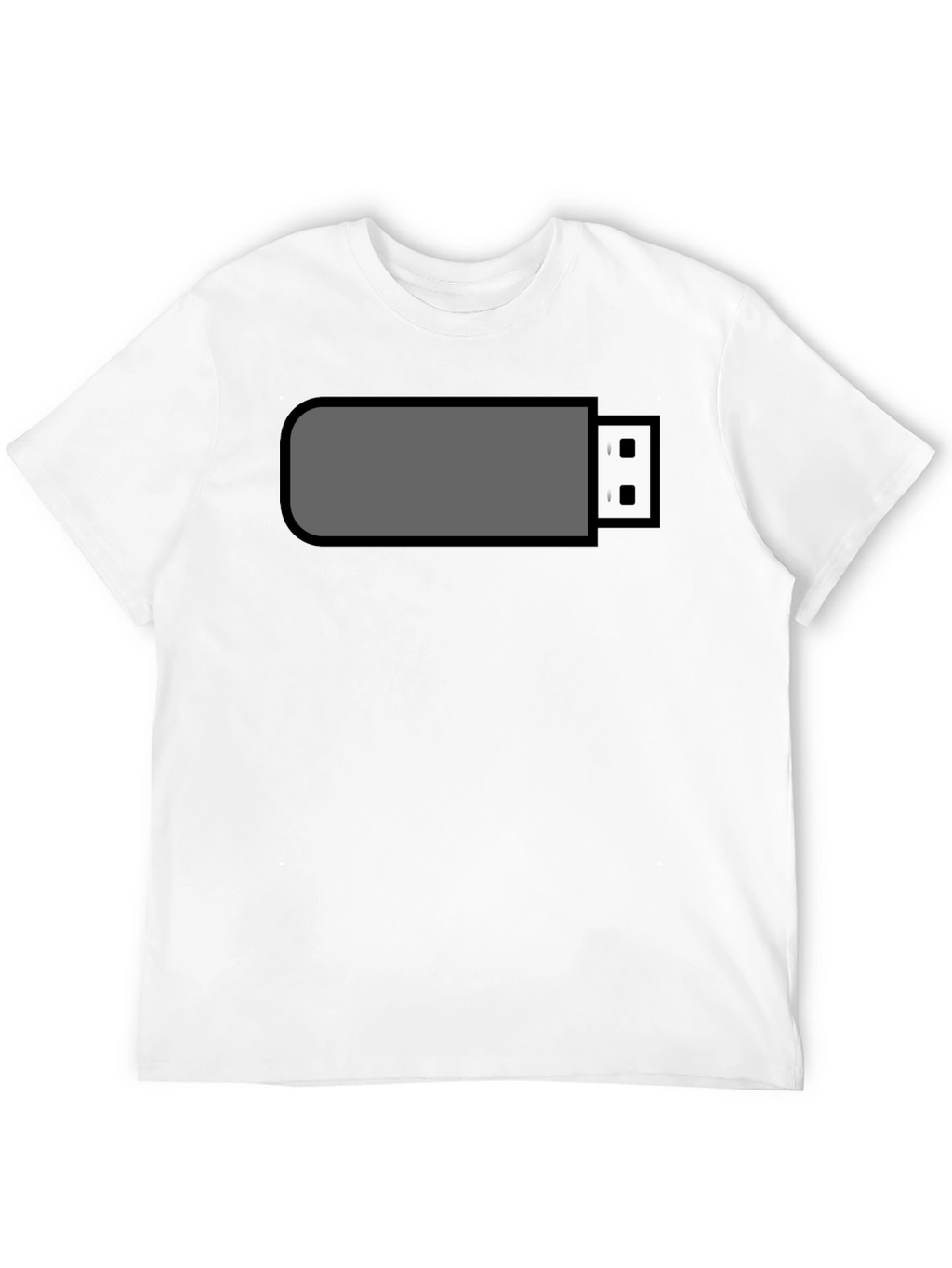 Black T-Shirt with USB Drive Graphic