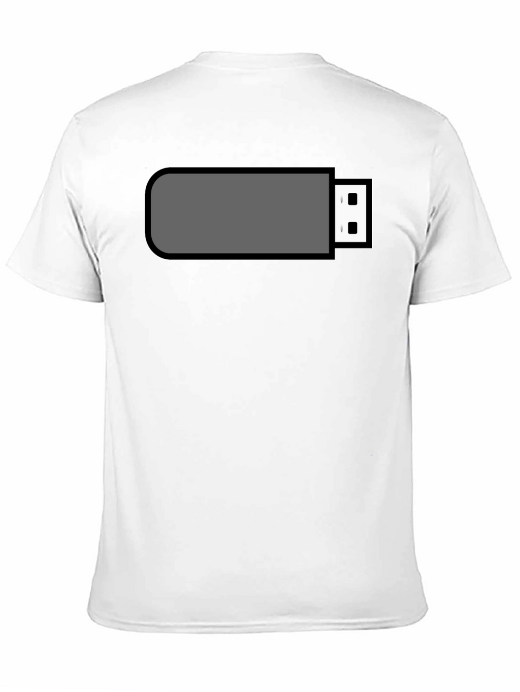 Black T-Shirt with USB Drive Graphic