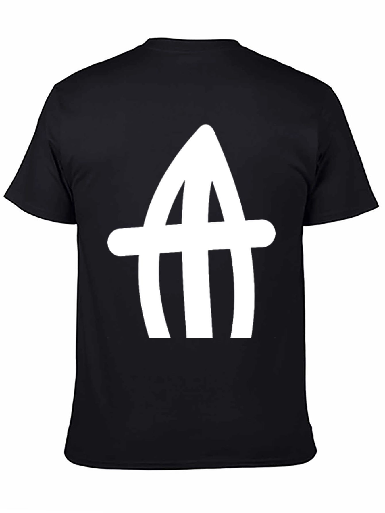Abstract White Logo Black T-Shirt