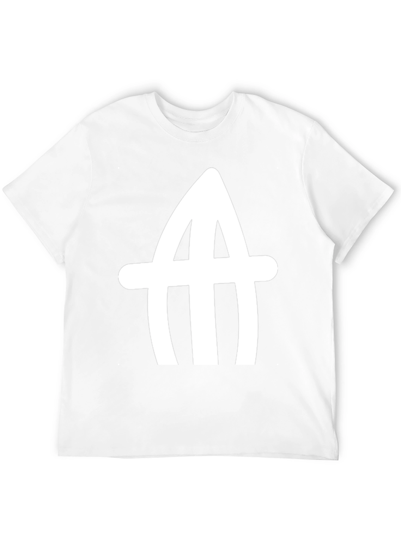 Abstract White Logo Black T-Shirt