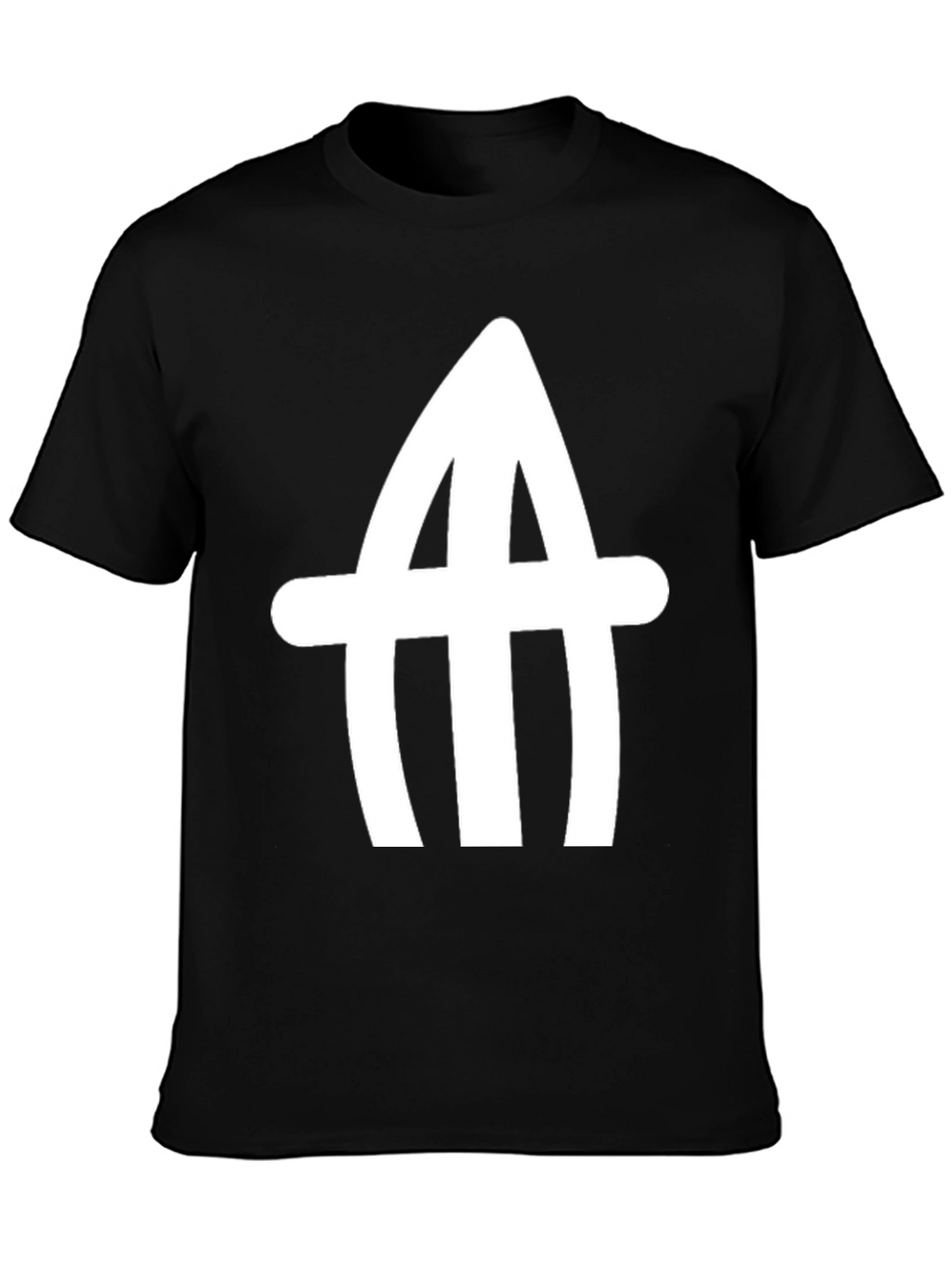 Abstract White Logo Black T-Shirt