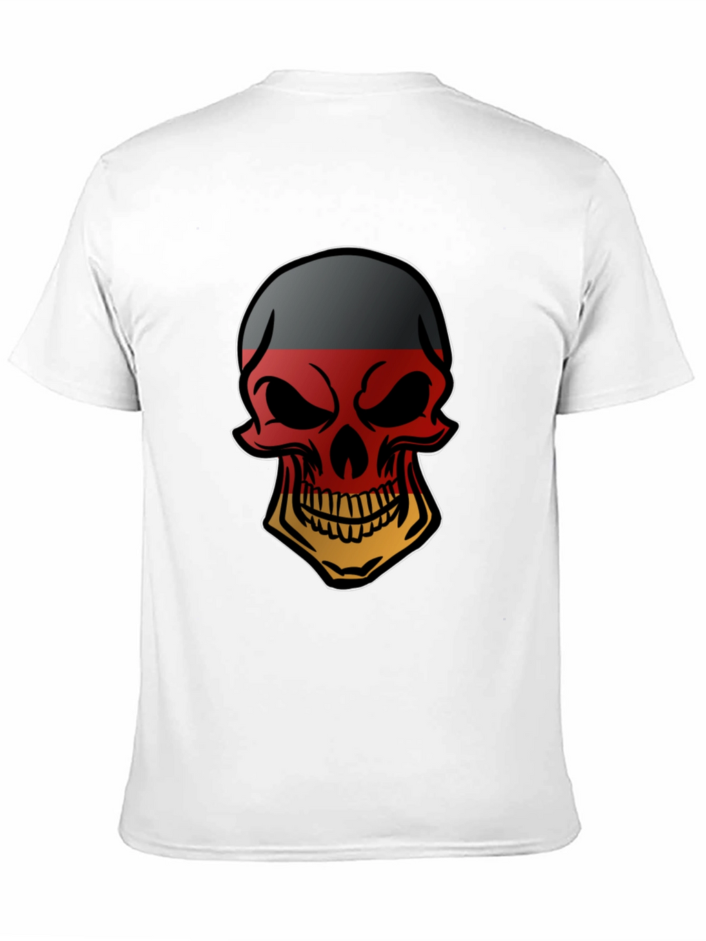 German Flag Skull Graphic Tee - Black T-Shirt