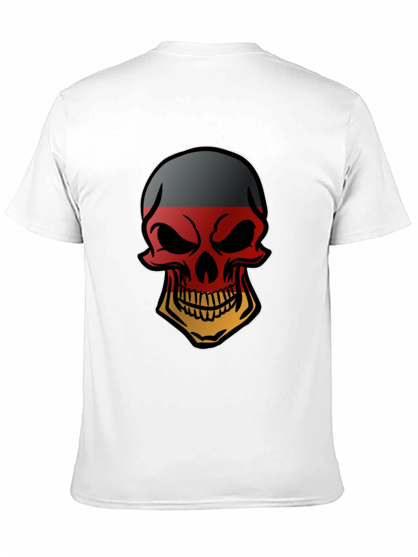German Flag Skull Graphic Tee - Black T-Shirt