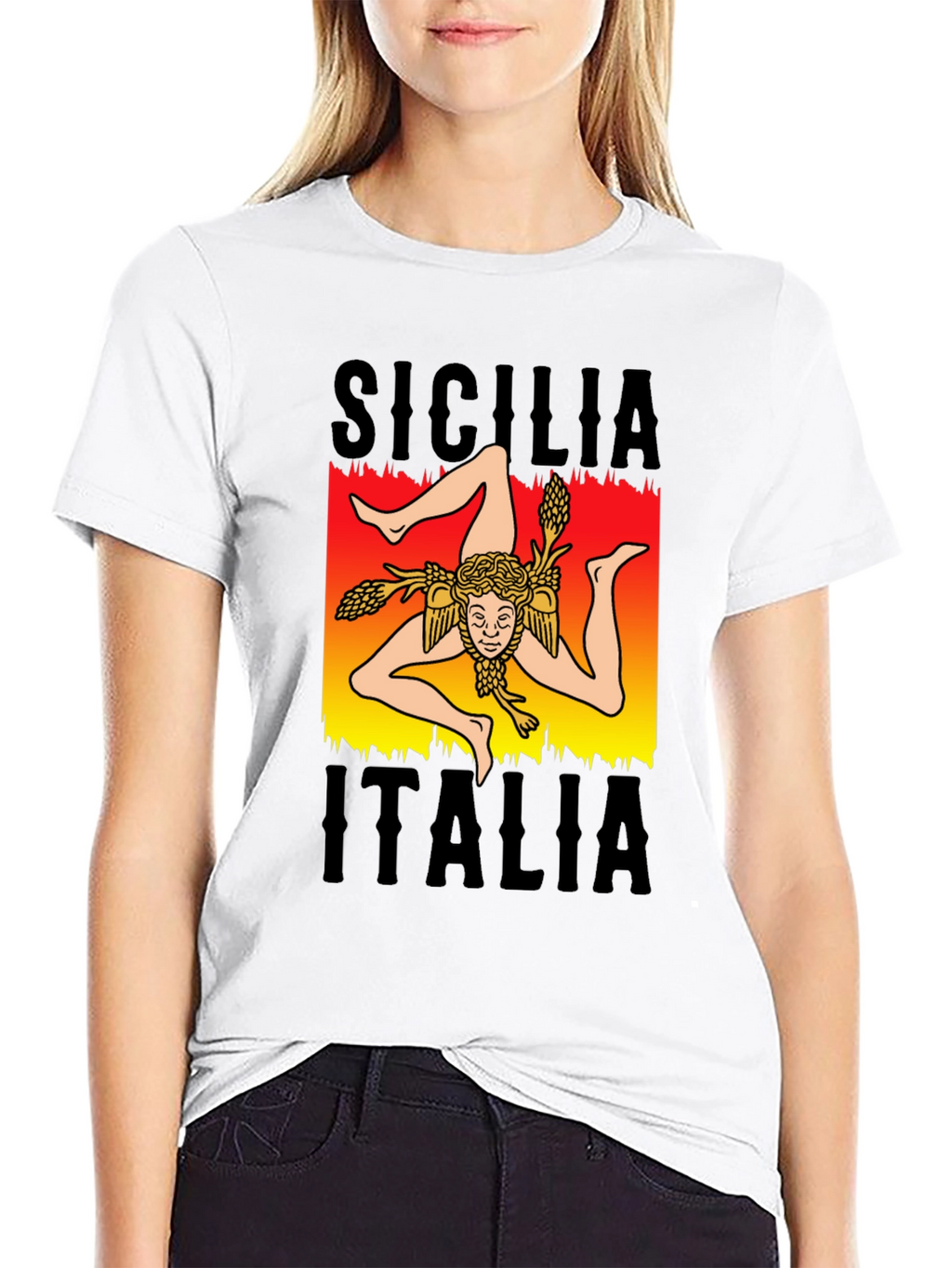 Sicilia Italia T-Shirt - Trinacria Symbol