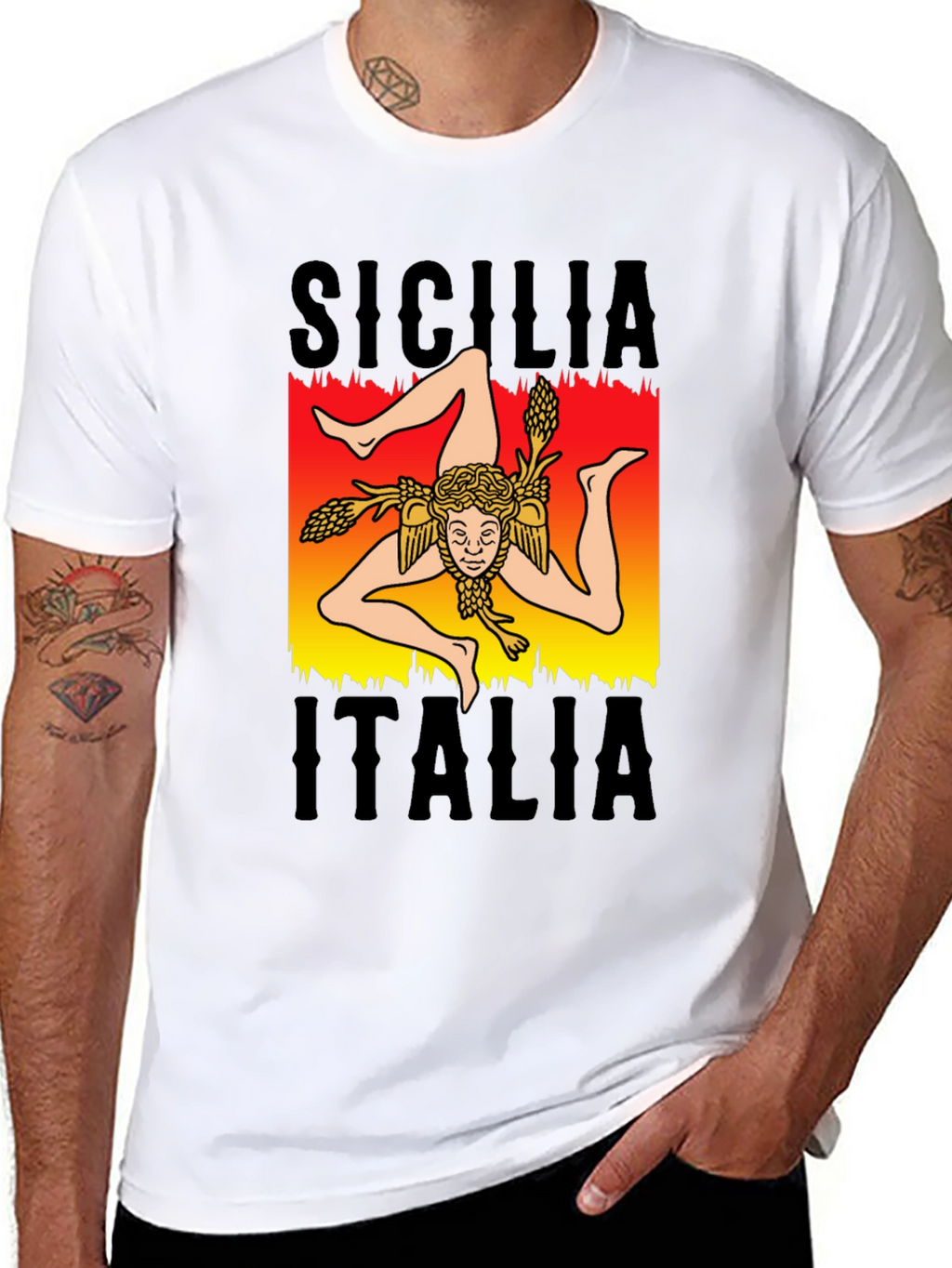 Sicilia Italia T-Shirt - Trinacria Symbol