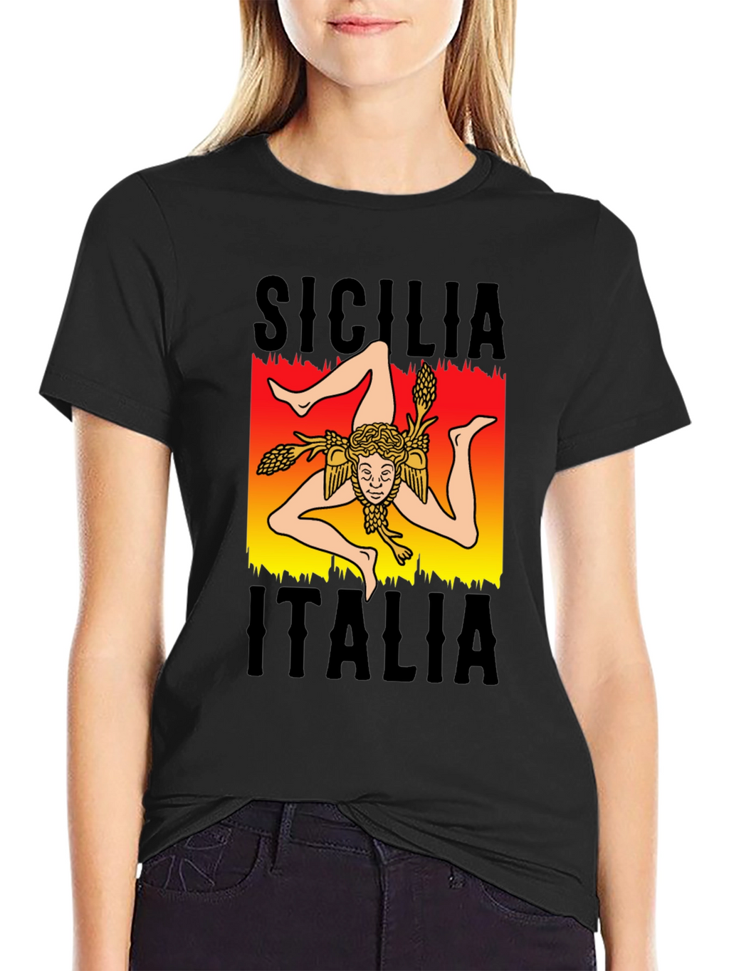 Sicilia Italia T-Shirt - Trinacria Symbol