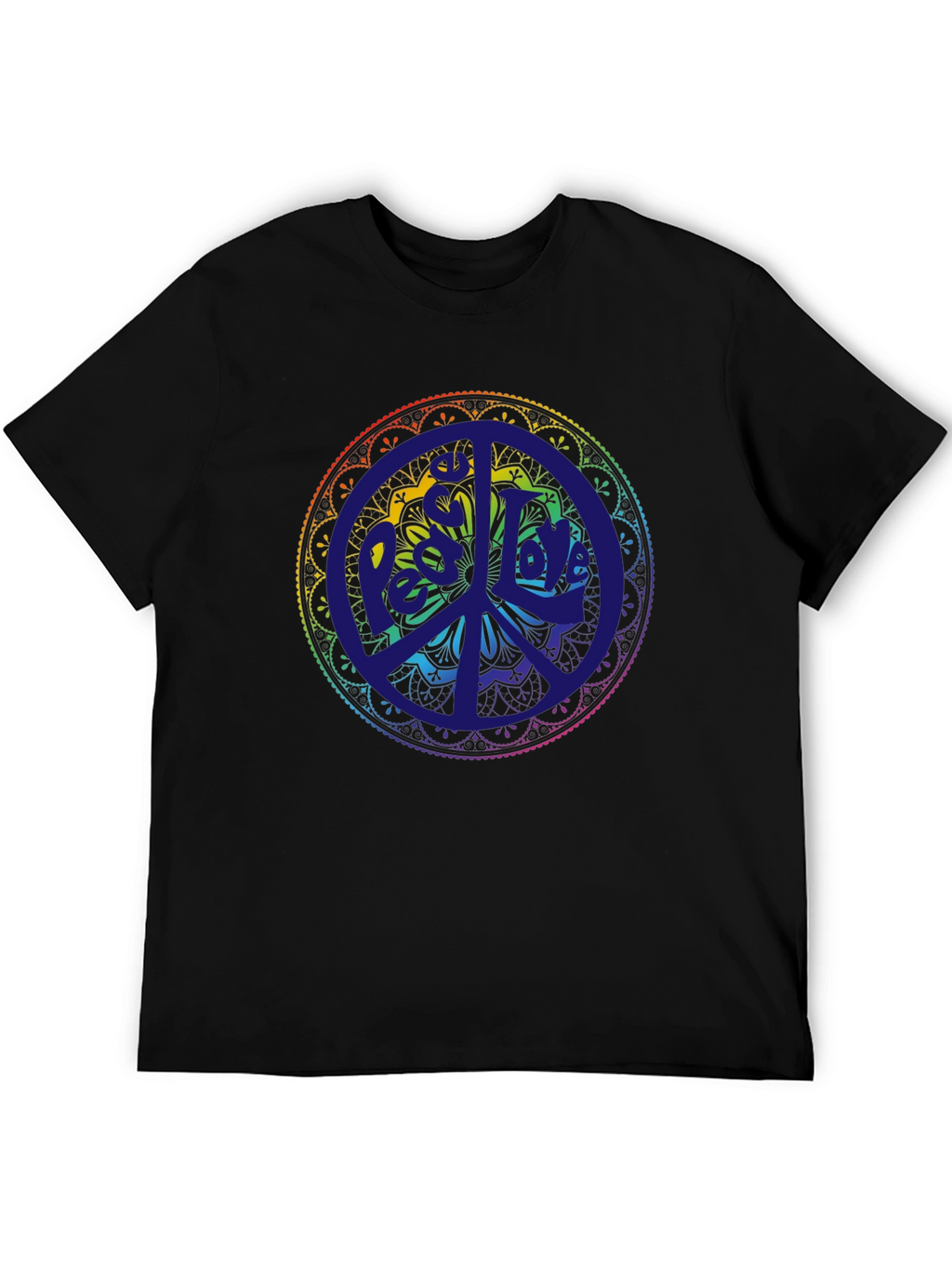 Peace Mandala T-Shirt - Rainbow Design