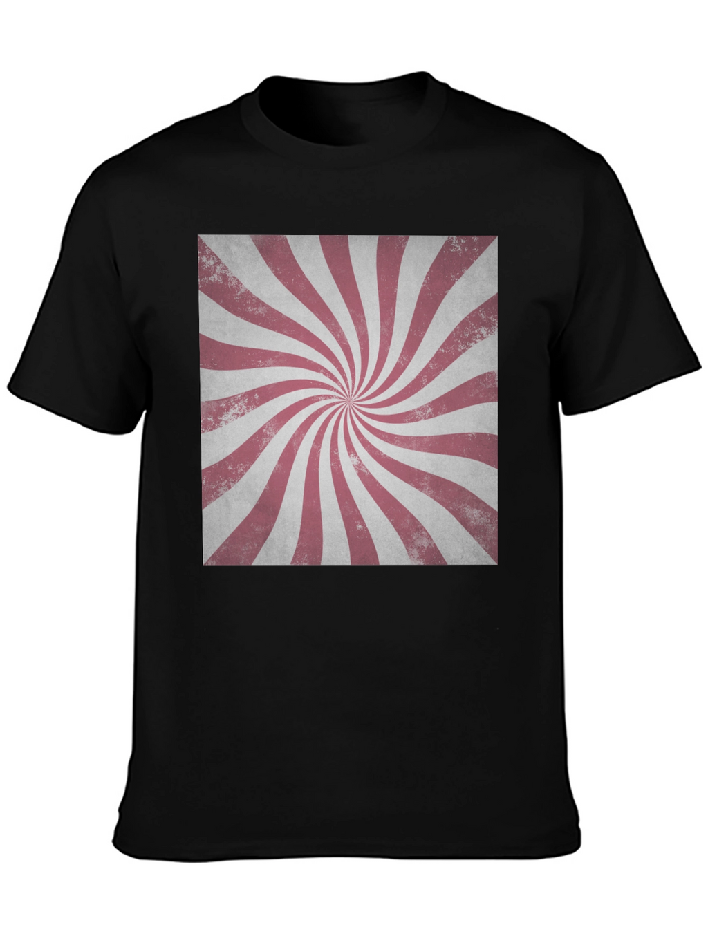 Retro Swirl Graphic Tee - Black Cotton Blend