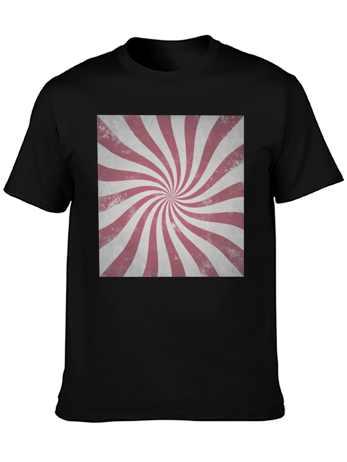 Retro Swirl Graphic Tee - Black Cotton Blend