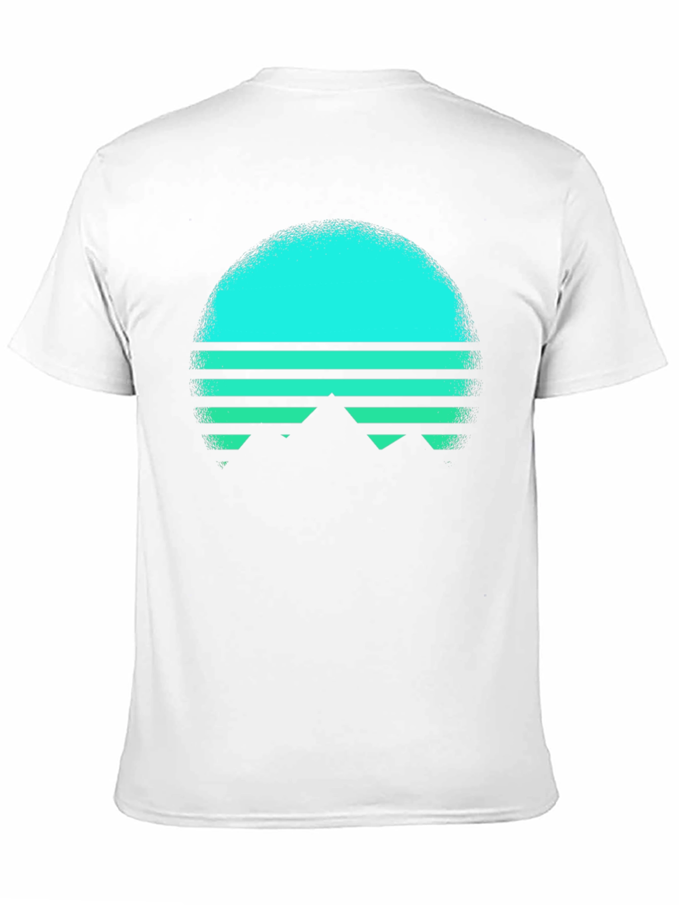 Retro Sunset Mountain T-Shirt - Black
