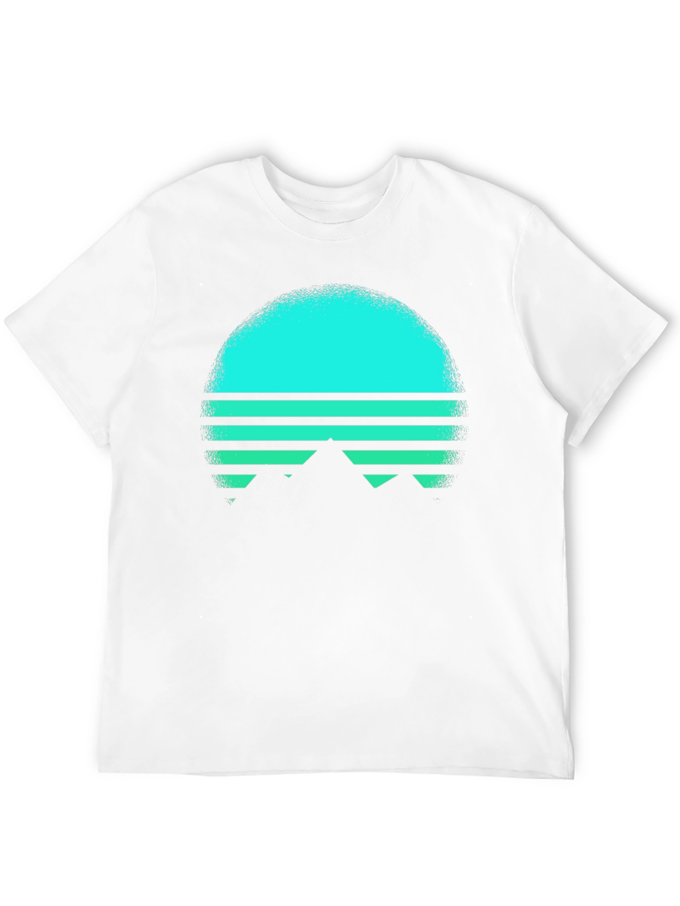 Retro Sunset Mountain T-Shirt - Black