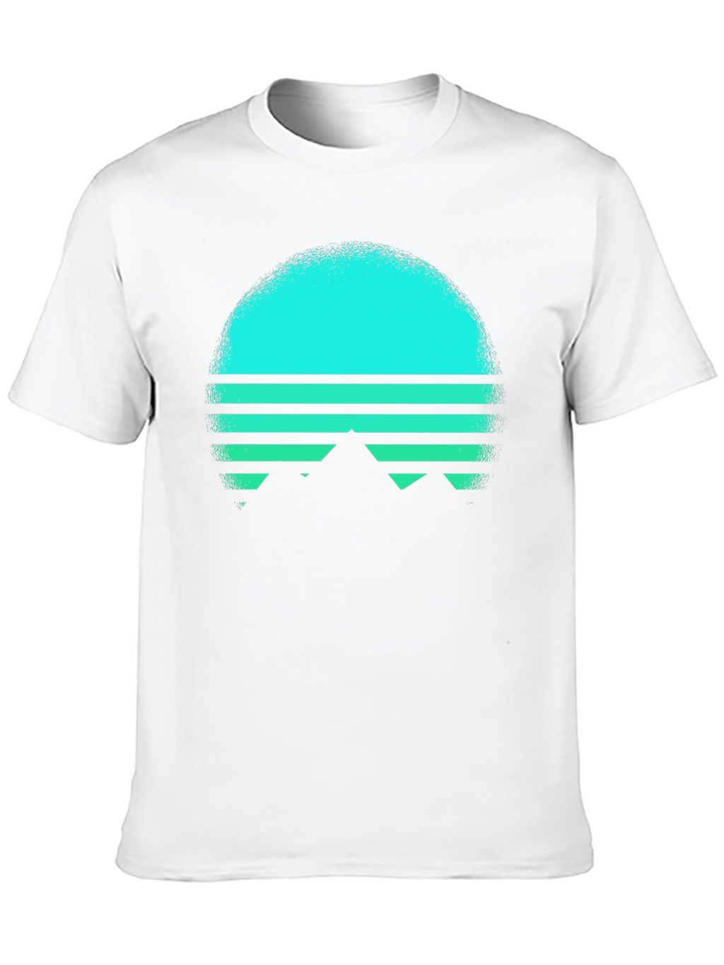 Retro Sunset Mountain T-Shirt - Black