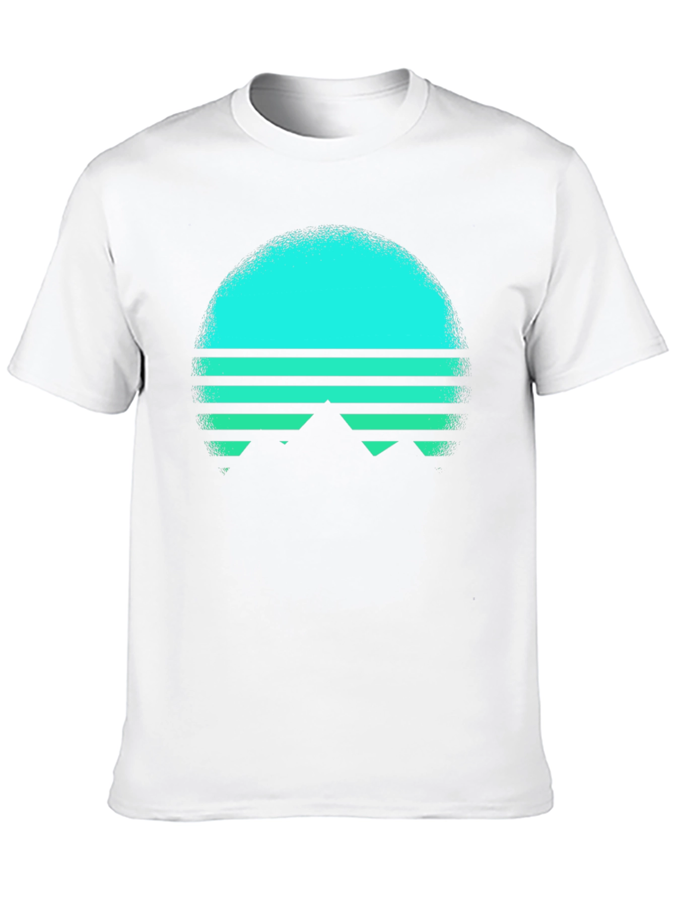 Retro Sunset Mountain T-Shirt - Black
