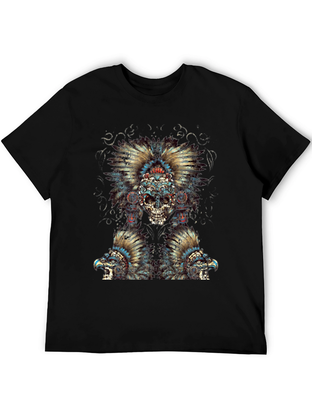 Skull Headdress Graphic Tee - Edgy Style