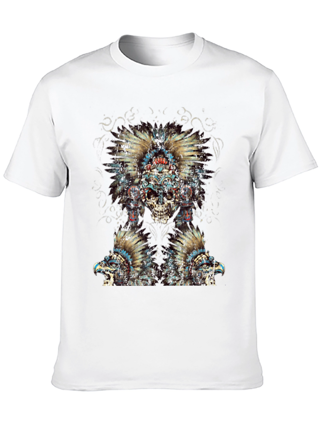 Skull Headdress Graphic Tee - Edgy Style