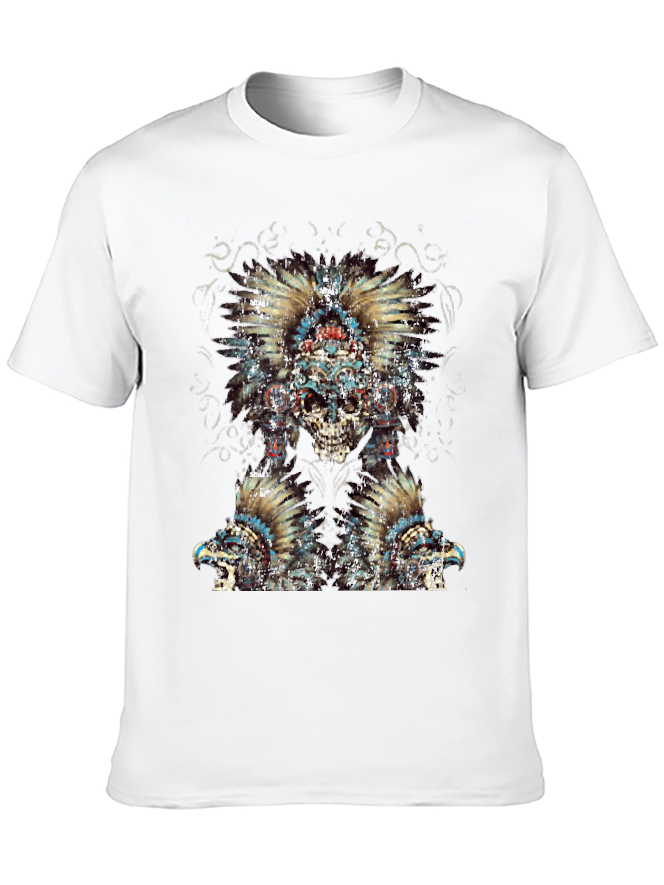 Skull Headdress Graphic Tee - Edgy Style