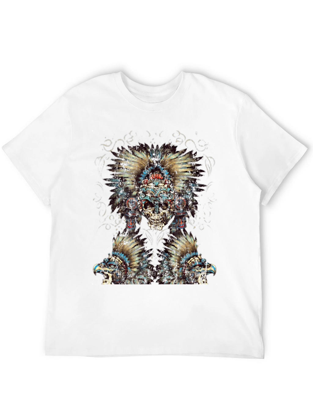 Skull Headdress Graphic Tee - Edgy Style