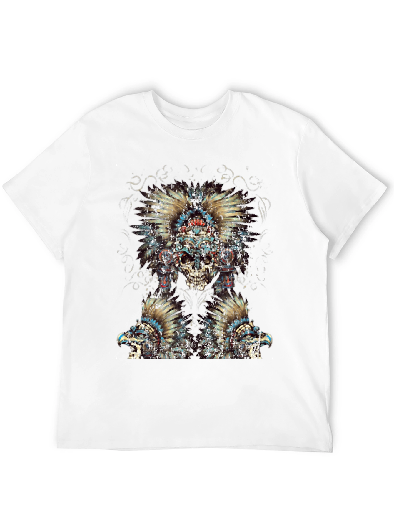Skull Headdress Graphic Tee - Edgy Style