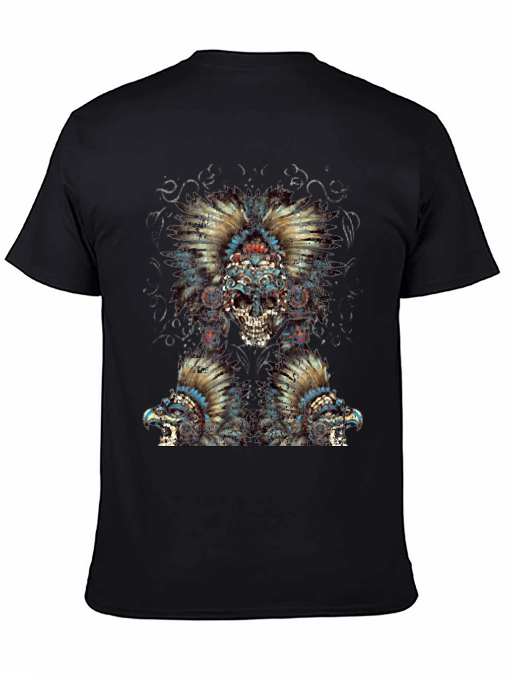 Skull Headdress Graphic Tee - Edgy Style