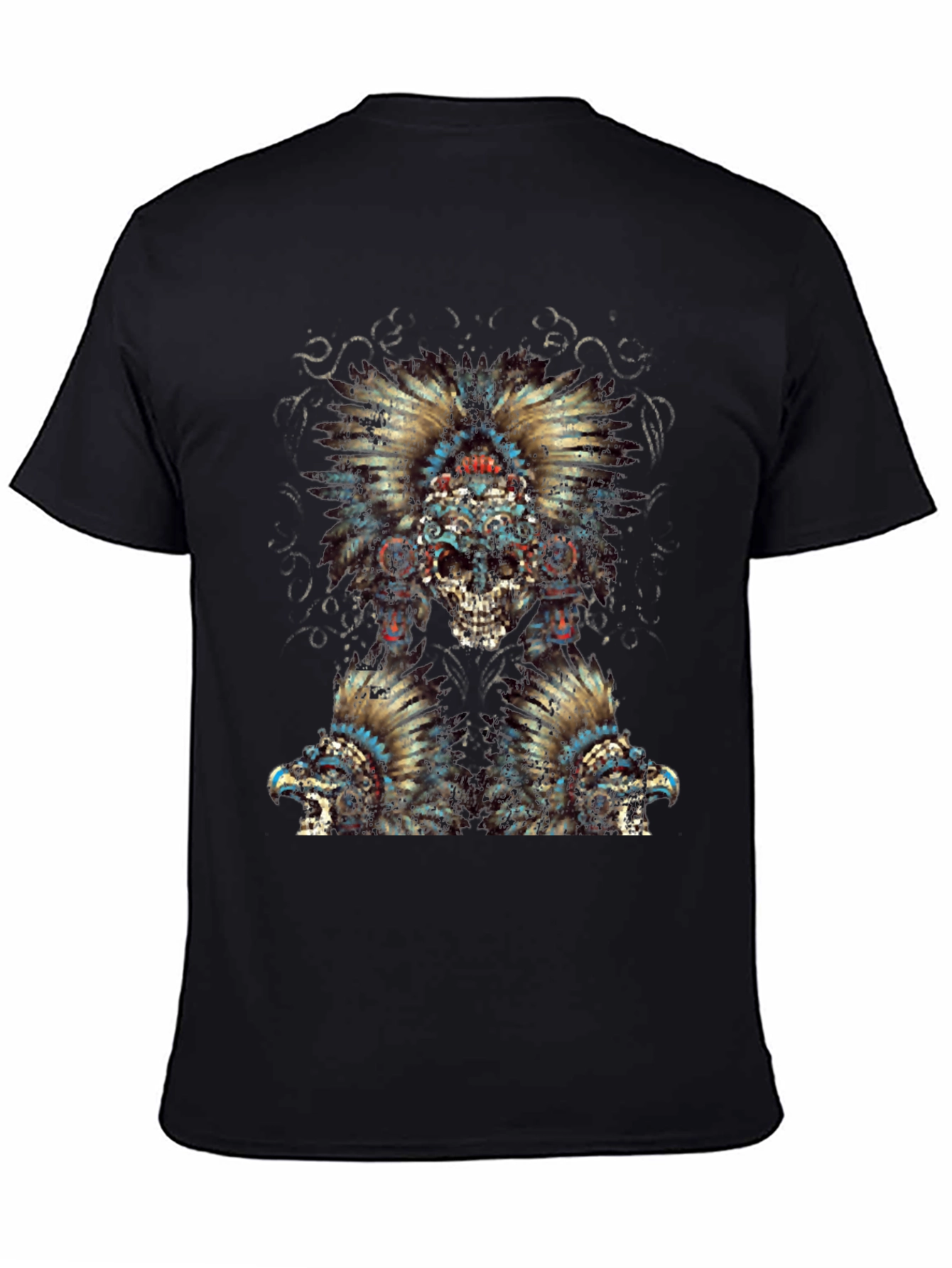 Skull Headdress Graphic Tee - Edgy Style