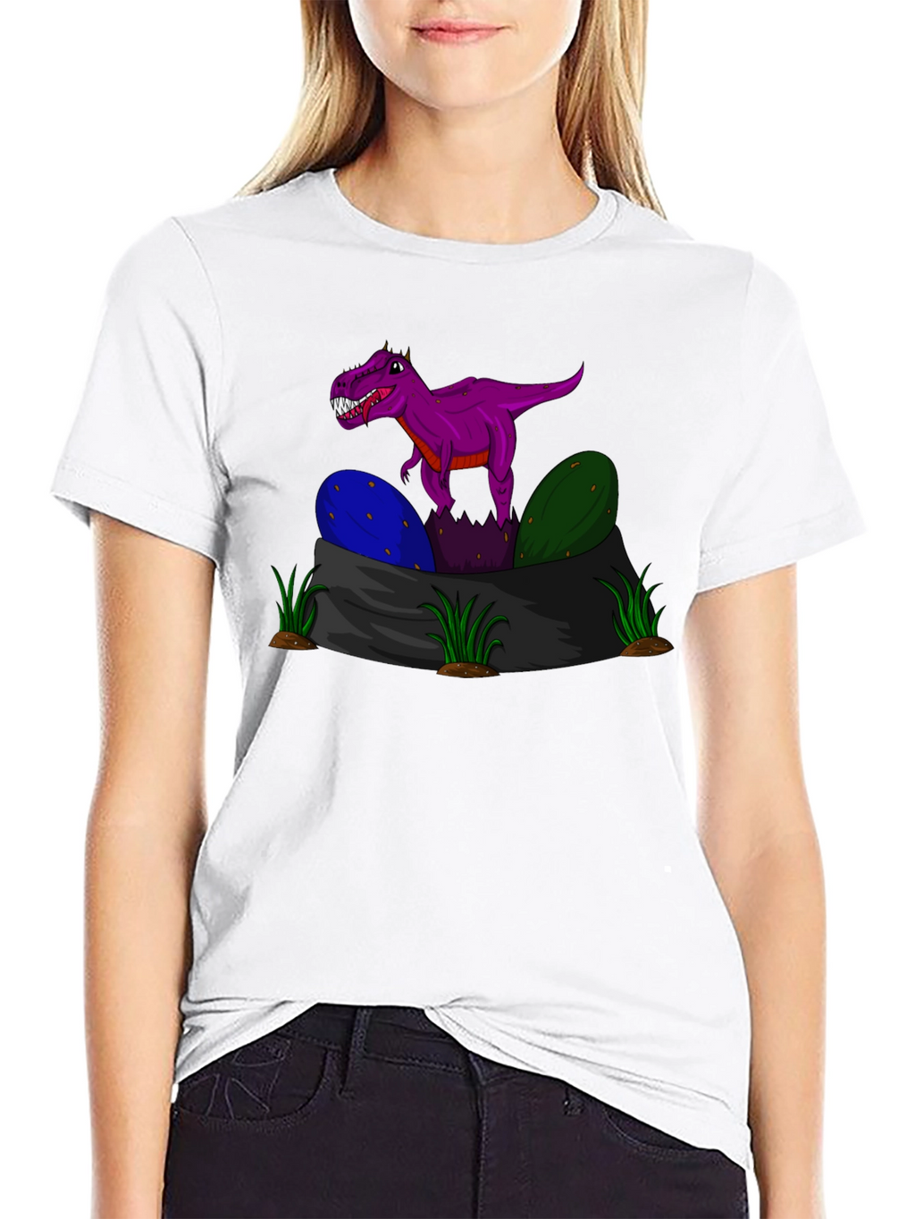 Dino Hatchling T-Shirt - Purple Rex Graphic Tee