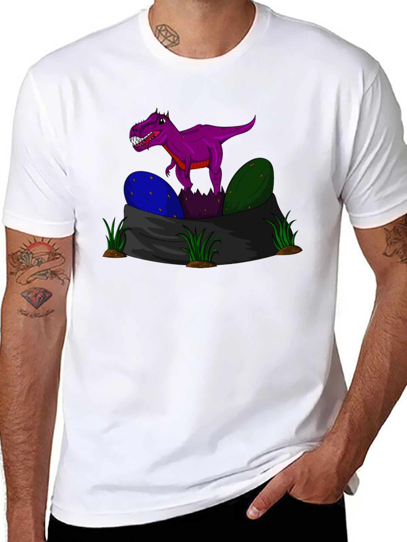 Dino Hatchling T-Shirt - Purple Rex Graphic Tee