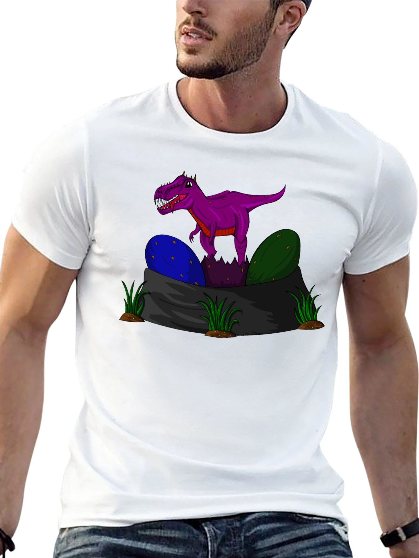 Dino Hatchling T-Shirt - Purple Rex Graphic Tee