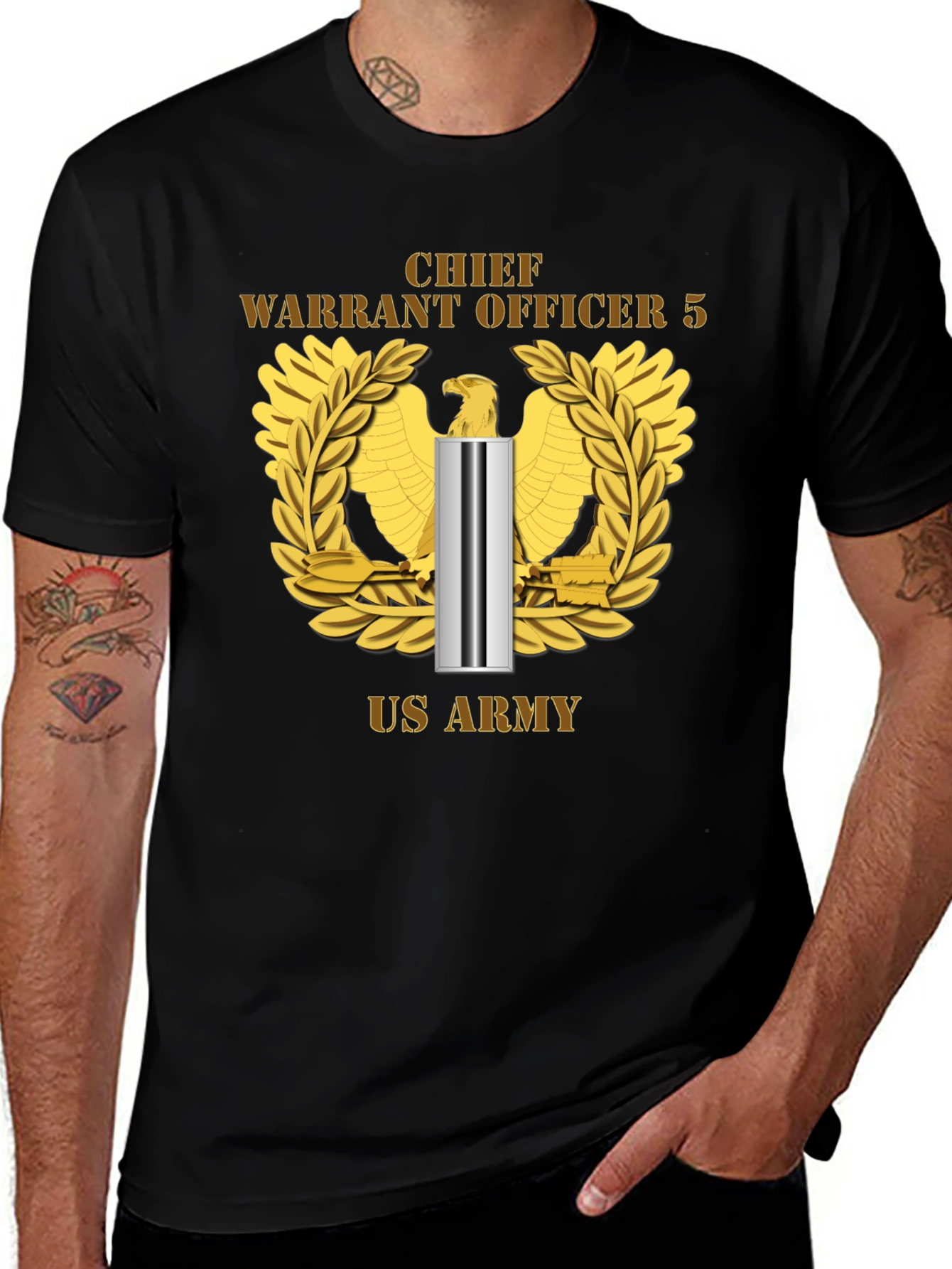 Chief Warrant Officer 5 US Army Black T-Shirt