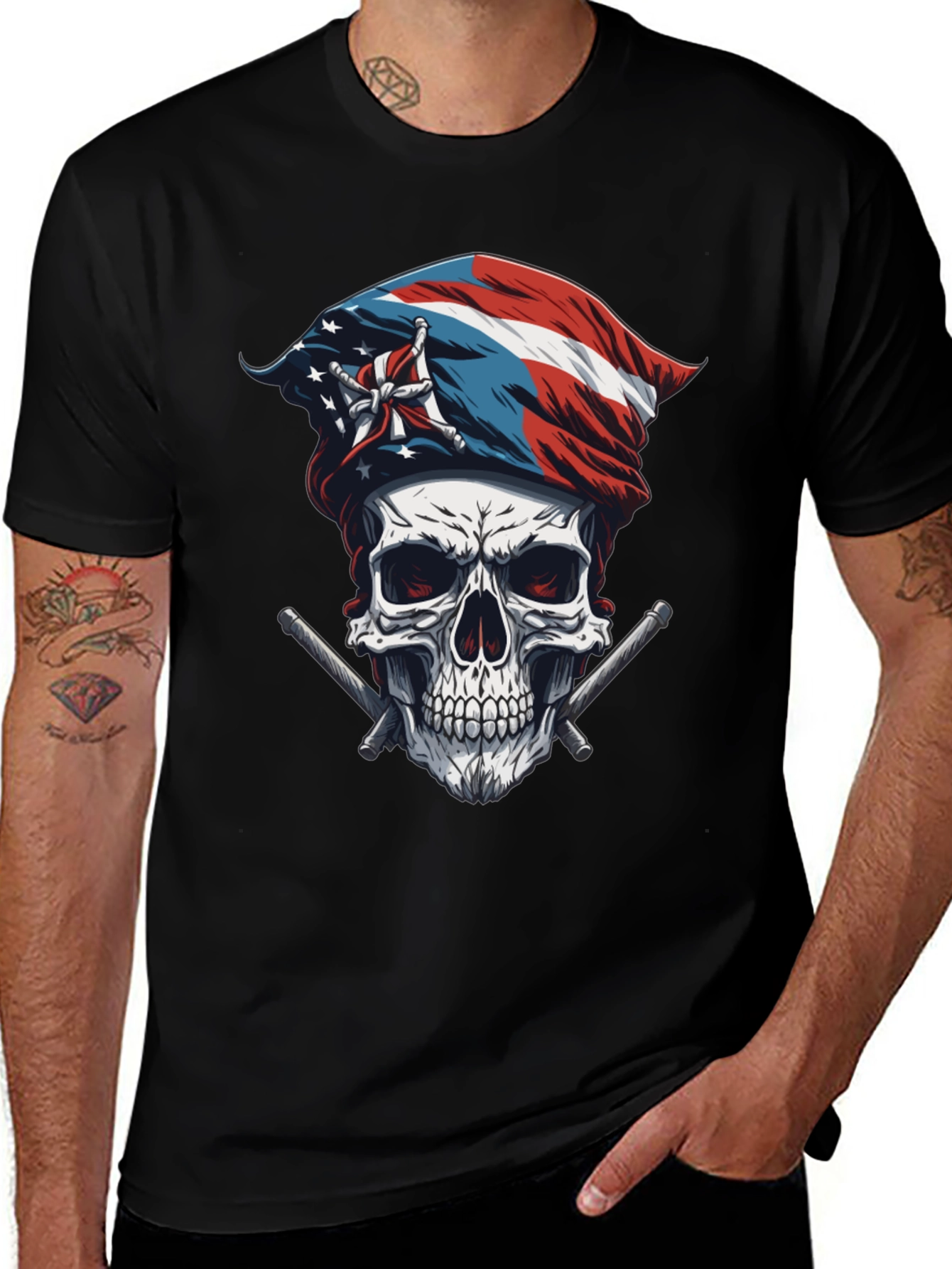 Puerto Rico Skull & Flag T-Shirt