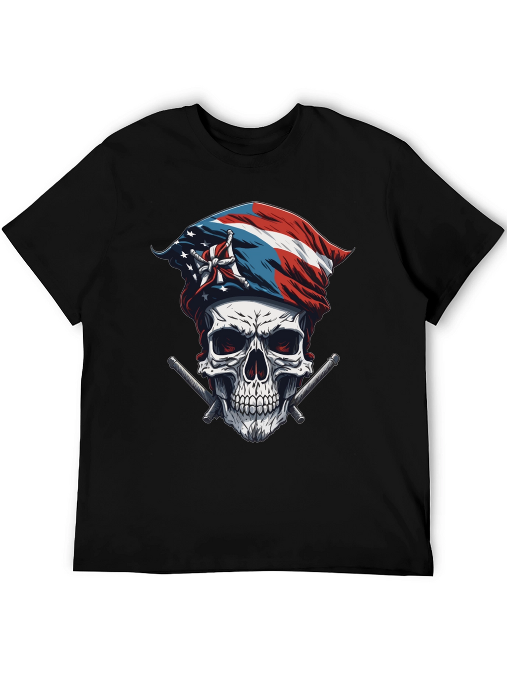 Puerto Rico Skull & Flag T-Shirt