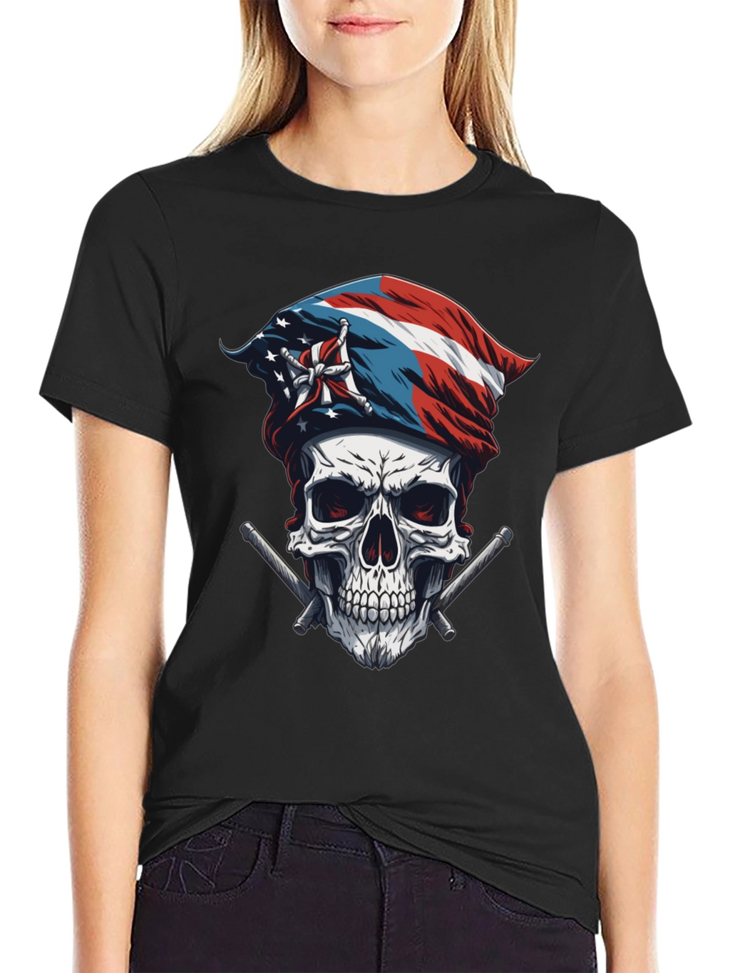 Puerto Rico Skull & Flag T-Shirt