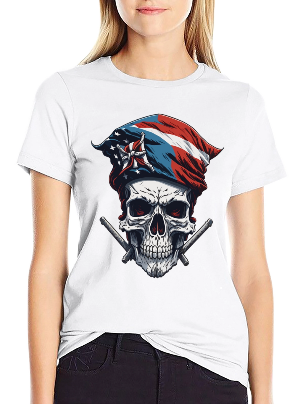 Puerto Rico Skull & Flag T-Shirt